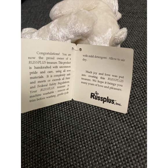 Lot of 2 Russ Berrie Russplus Lil Luv Sitting Bears Beanbag Pink Hearts Tags 6” - Picture 14 of 16